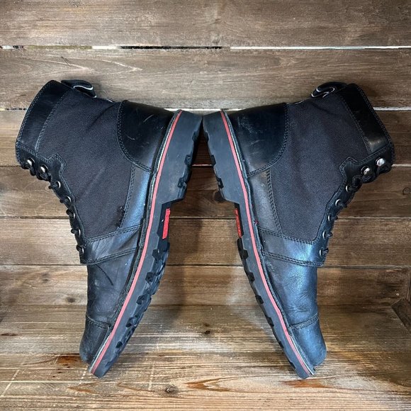 Mens Chrome BLCKCHRM Debuts Black‎ Leather Combat Bike Messenger Boots Size 11 M - Picture 4 of 6